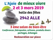 Salon l'Ajoie de mieux vivre 2 et 3 mars à Alle (jura) Salon l'Ajoie de mieux vivre 2 et 3 mars à Alle (jura)