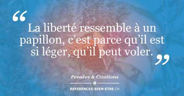 La Liberte Ressemble A Un Papillon C Est Parce Qu Il Est Si Leger Qu Il Peut Voler